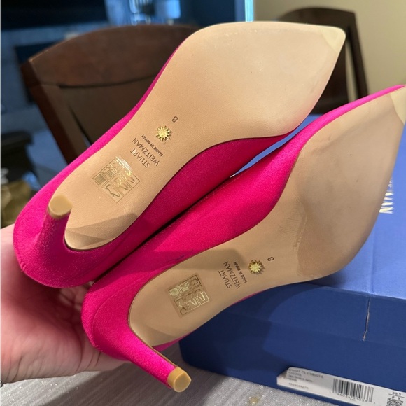 Stuart Weitzman Pink Ankle Booties with High Heel - Picture 6 of 7